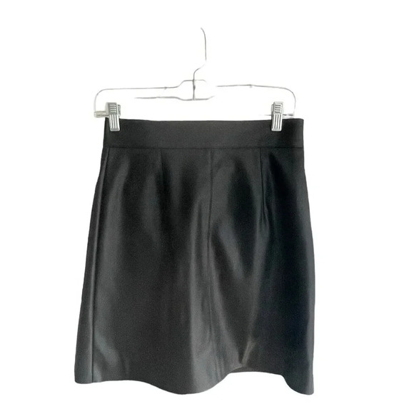 H&M Faux Leather Button Up Size 8 Black Mini Skirt Mid Rise - Picture 3 of 6